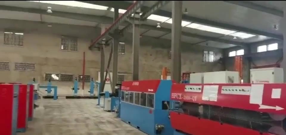 Production floor with cable lines in operation